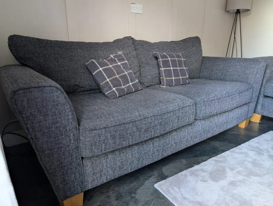 SCS Theo 4-Seater Sofa In Charcoal Grey With Pine Feet