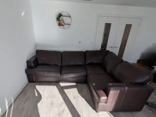 DFS Freya Leather Left Hand Facing 2 Piece Corner Sofa Bed