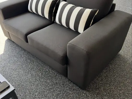 3+2 Loveseat For Sale High Back Cushion Black Fabric
