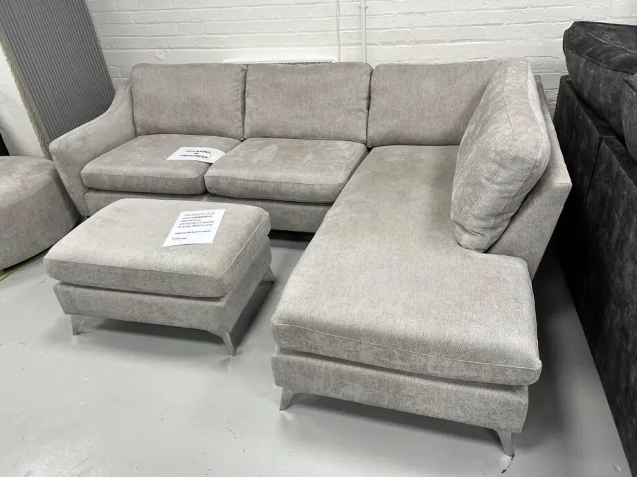 Dfs Brand L-Shape Corner Sofa With Footstool For Sale Now