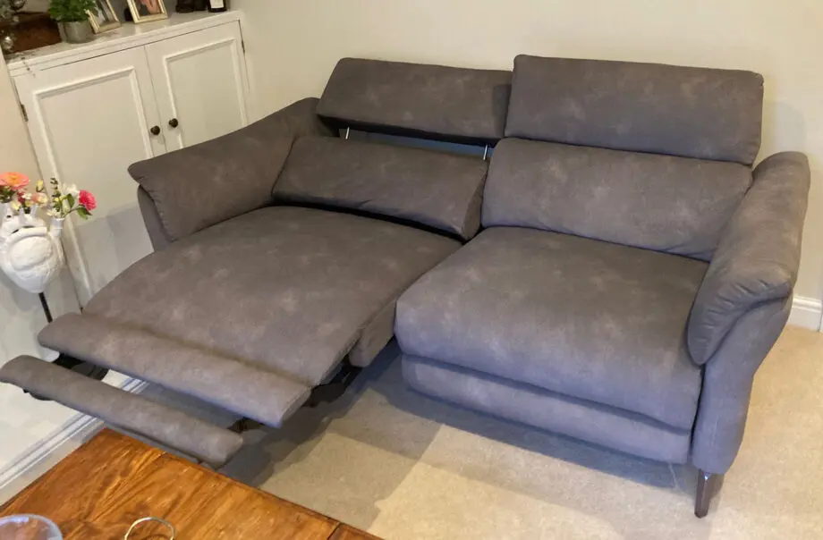 Sofology Missouri 2.5 Seater Power Recliner Sofa with Power Headrests - Fabric / Colour: Lifestyle Flecked Fabric Mocha