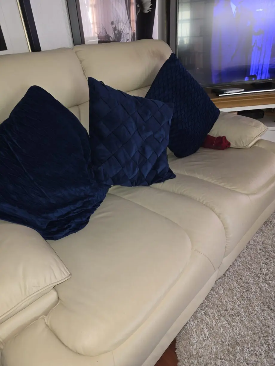 cream sofa and chair