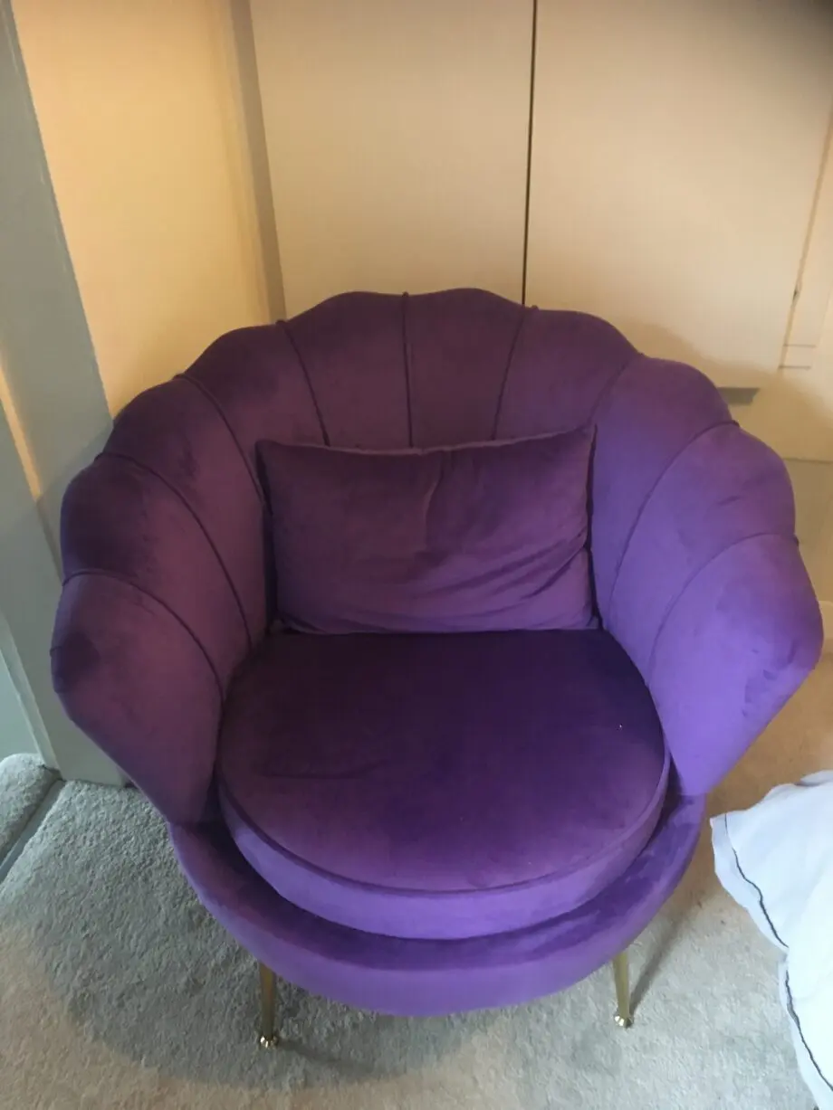 Purple Velvet chair COLLECTION ONLY