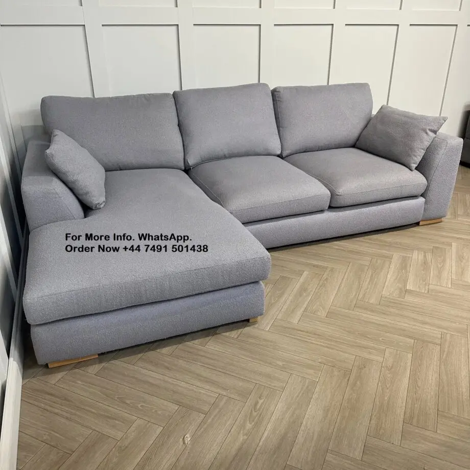 Next Brand Grey Chaise Ending Corner Sofa For Sale