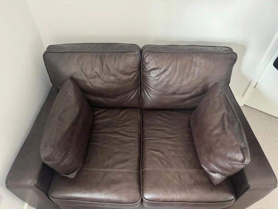 Brown 2 seater leather sofa