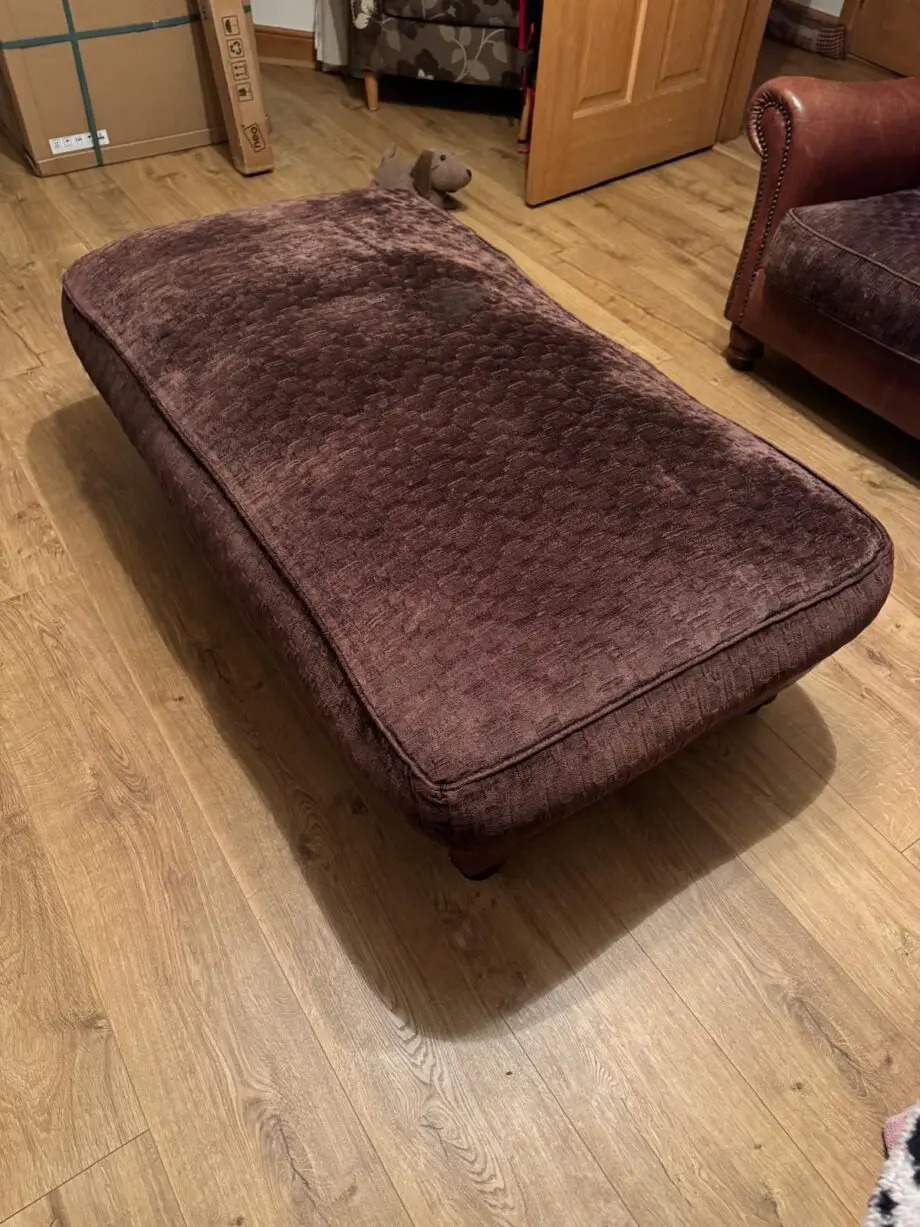 Eddershaws sofa, chair and foot stool