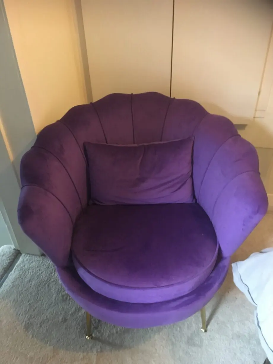 Purple Velvet chair COLLECTION ONLY