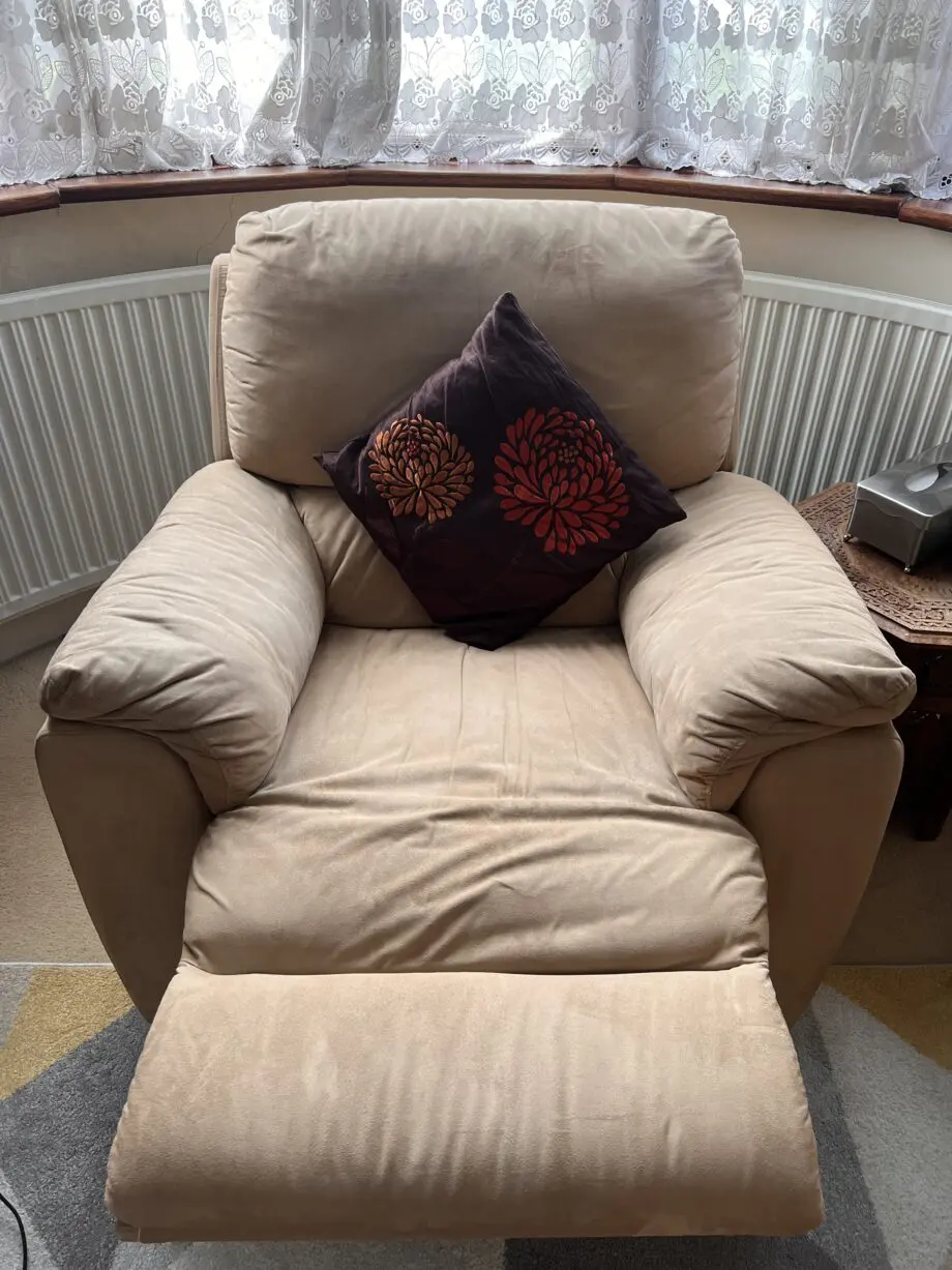 Beige/ Sand 3+2+1 Recliner Sofa Set with Storage Ottoman