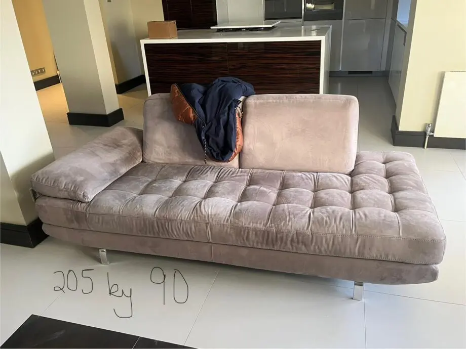velvet grey natuzzi sofa