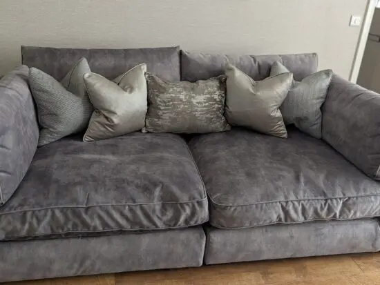 Sofology 4-6 Seater Emperor Sofa & Footstool - Grey