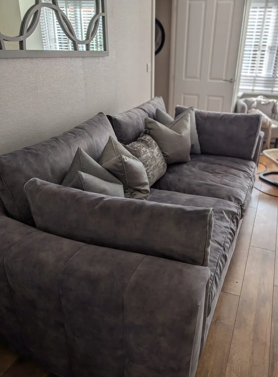 Sofology 4-6 Seater Emperor Sofa & Footstool - Grey