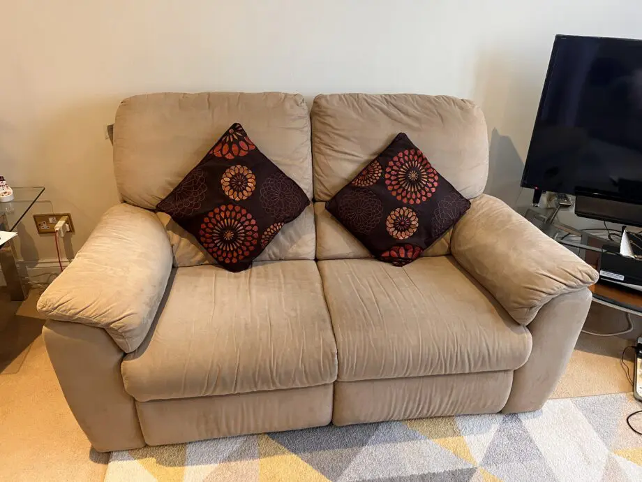 Beige/ Sand 3+2+1 Recliner Sofa Set with Storage Ottoman