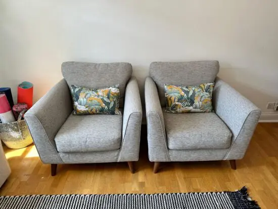 2x Single-seater M&S Rupert Armchairs in grey