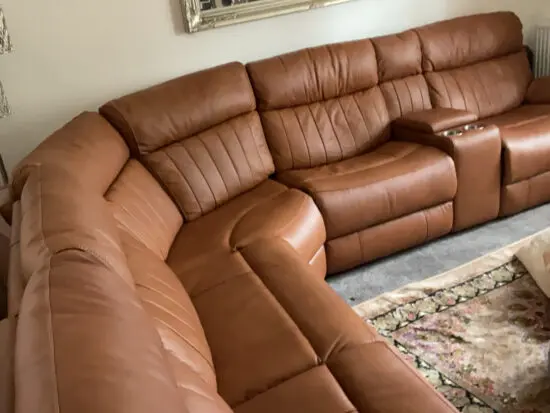 Corner softer tan real leather 1 year 6 moths old