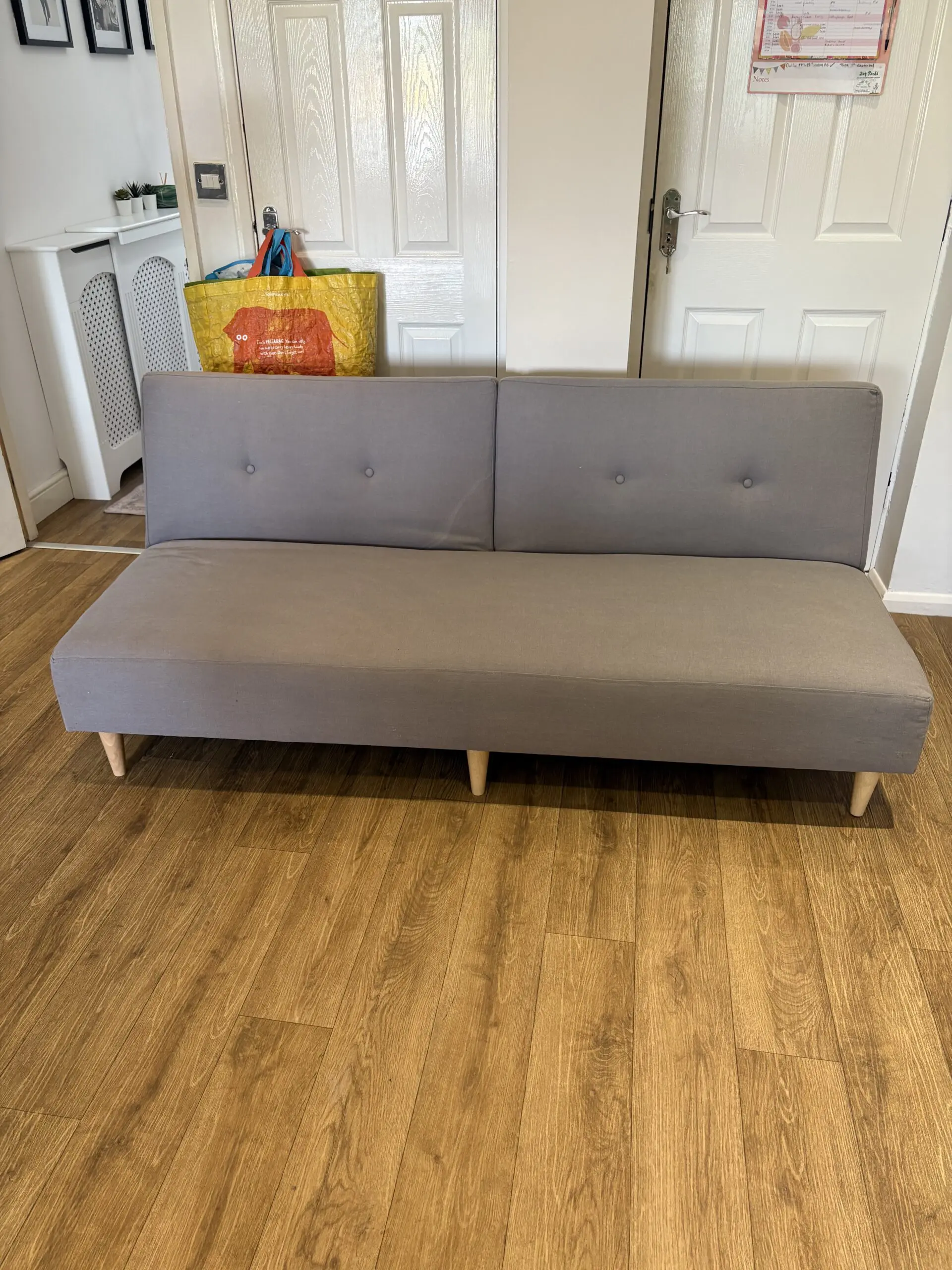 John Lewis, the basics Clapton sofa bed, with foam mattress in steel grey
