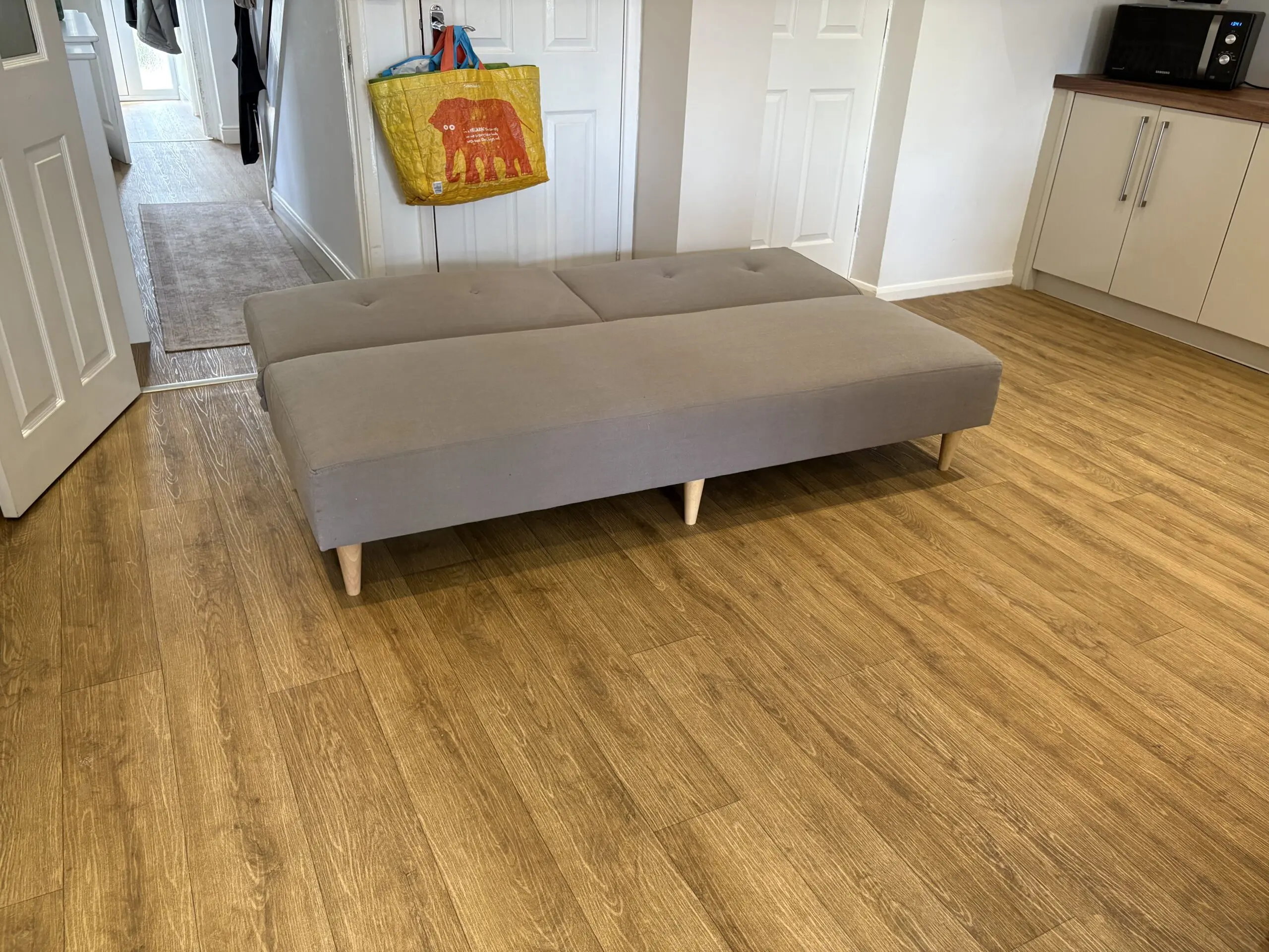 John Lewis, the basics Clapton sofa bed, with foam mattress in steel grey