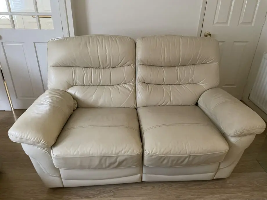 100% genuine soft grain cream Italian leather recliner 3+2 sofas