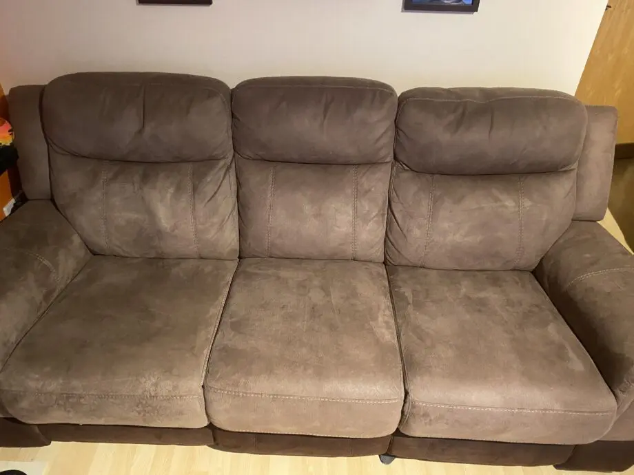 Brown 2 tone 3 seater recliner DFS