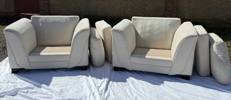 Beige Single Seater Sofa Chair x 2