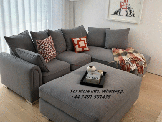 Dfs Grey L-Shape Corner Sofa For Sale