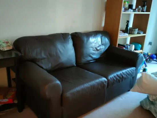 Leather 2 Seater Sofa Brown