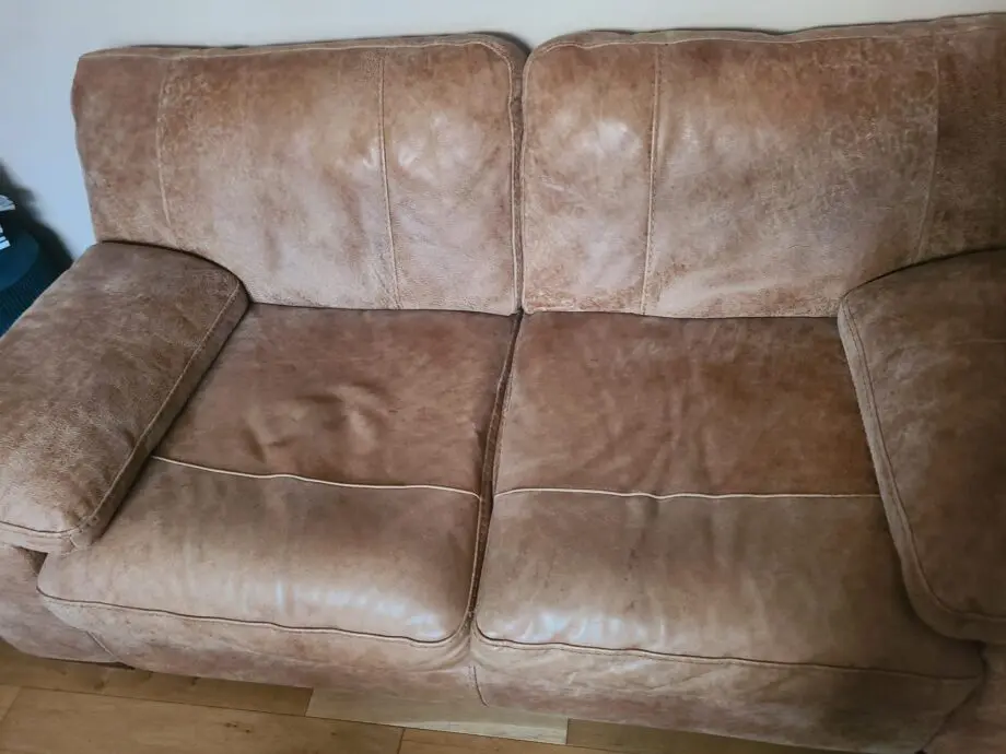 Brown leather, 3 seater and a 2 seater, Linar from Sofology , Nubuck