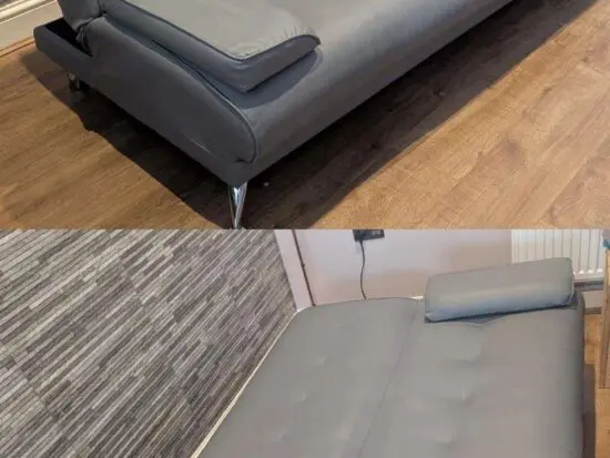 Venice Faux Leather Sofa Bed Grey