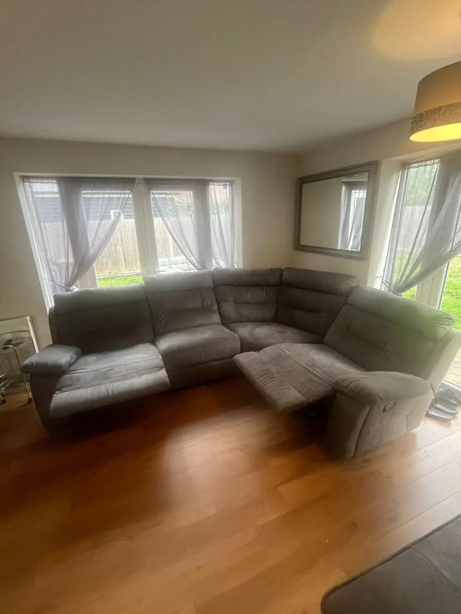 SES Hunter endurance slate reclining courner sofa with matching reclining armchair