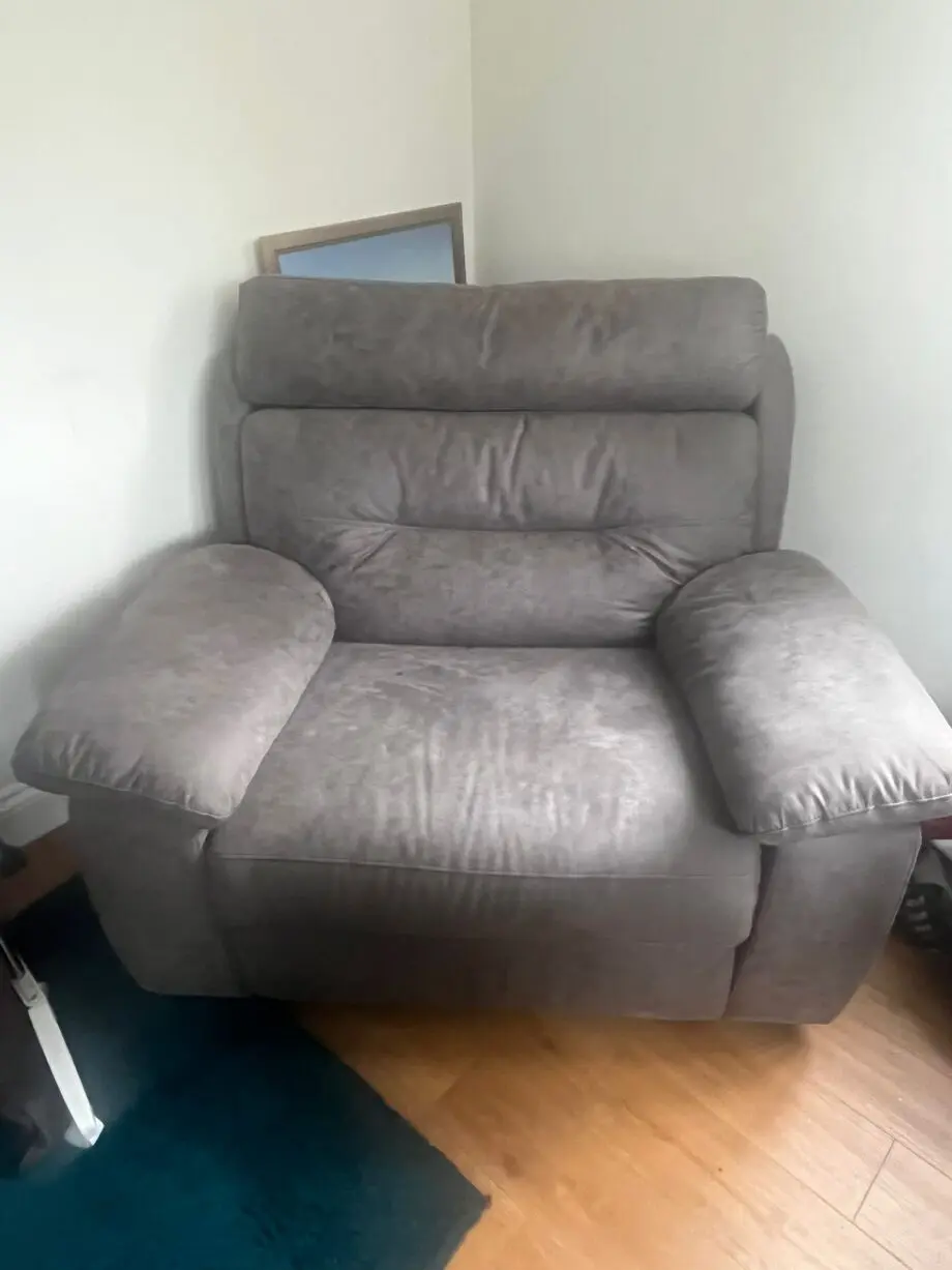 SES Hunter endurance slate reclining courner sofa with matching reclining armchair