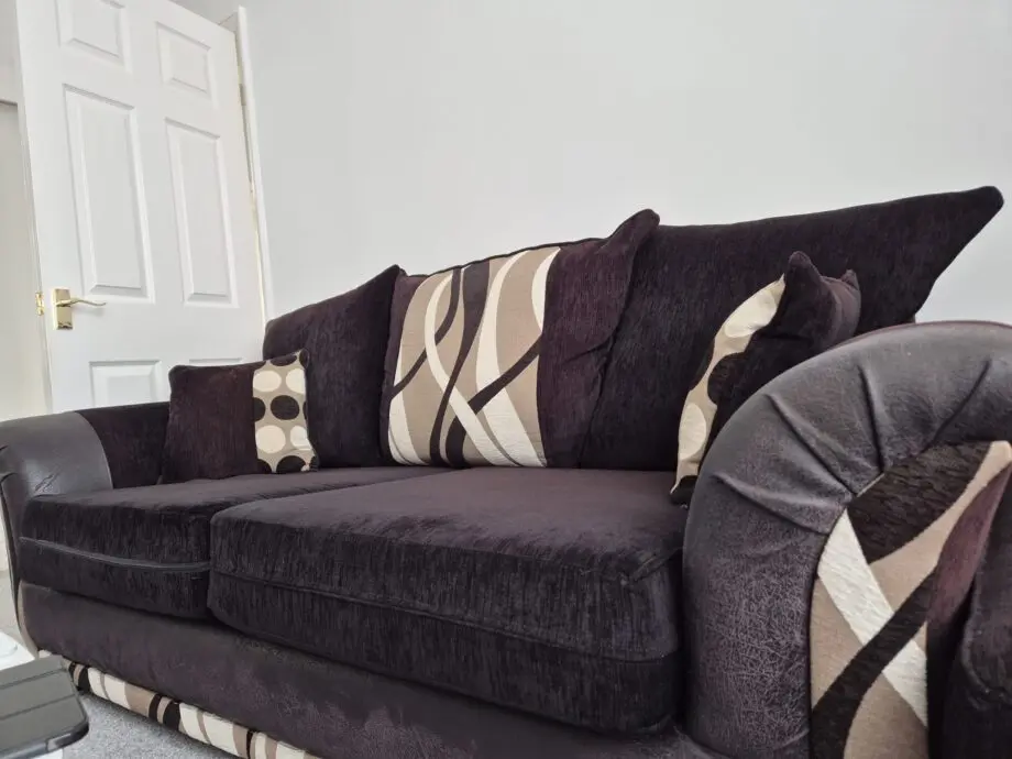 4 sofas in total at a great price 2 dark brown and 2 brown