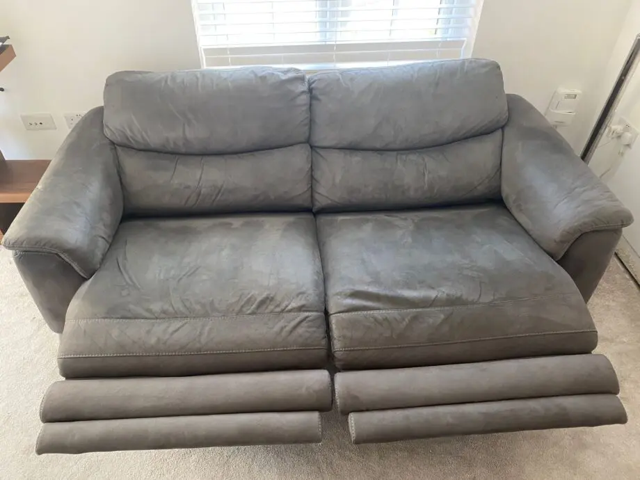 Sofolofy Parma 3-Seater Double Power Recliner Sofa, Charcoal Grey