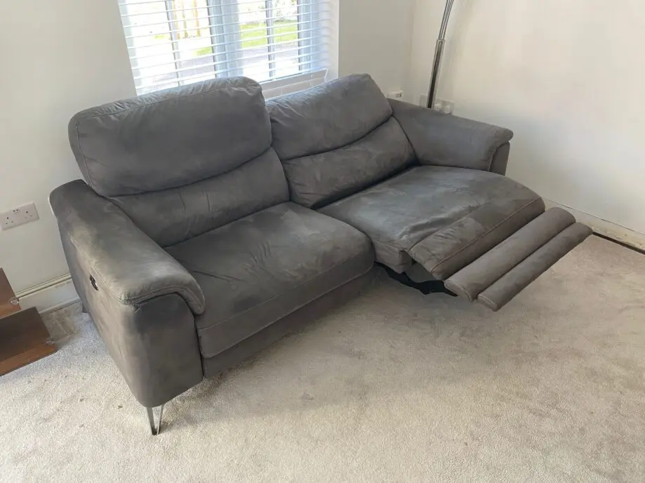 Sofolofy Parma 3-Seater Double Power Recliner Sofa, Charcoal Grey