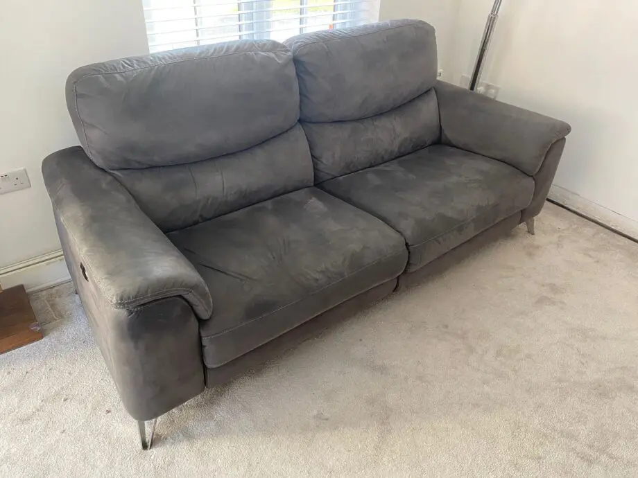 Sofolofy Parma 3-Seater Double Power Recliner Sofa, Charcoal Grey