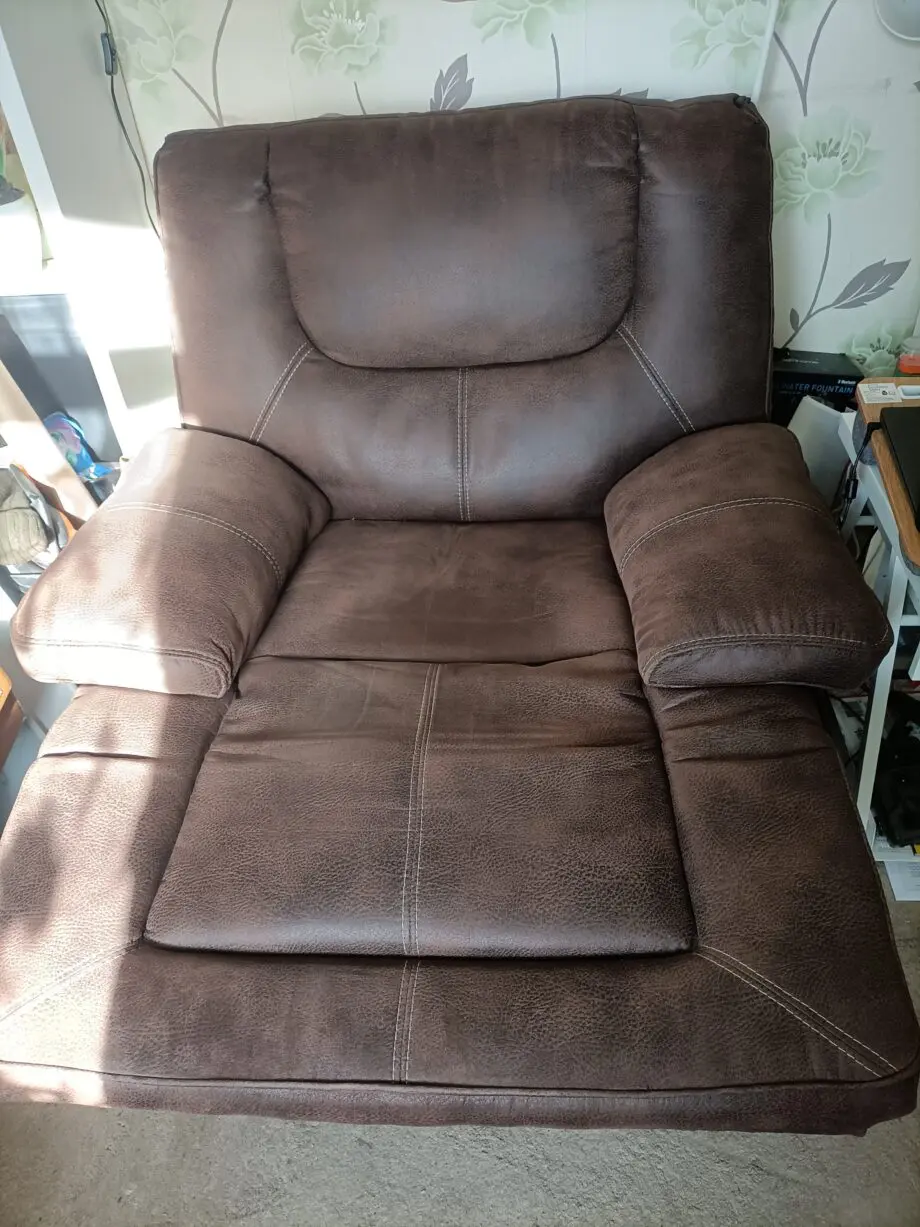 Scs brown soft leather sofa and chair
