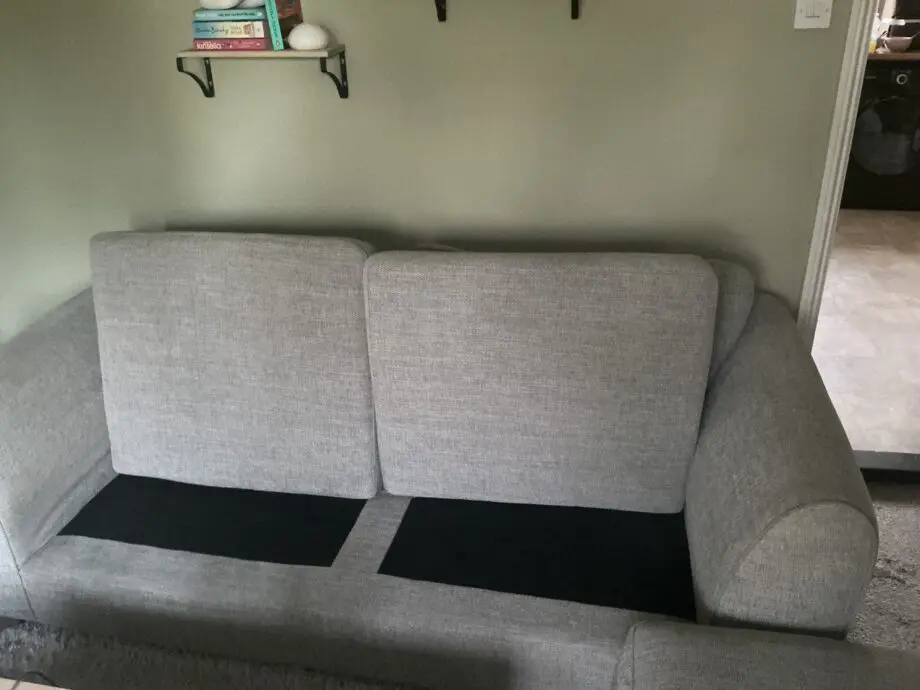 DFS grey chenille 3 Seater sofa with matching storage footstool