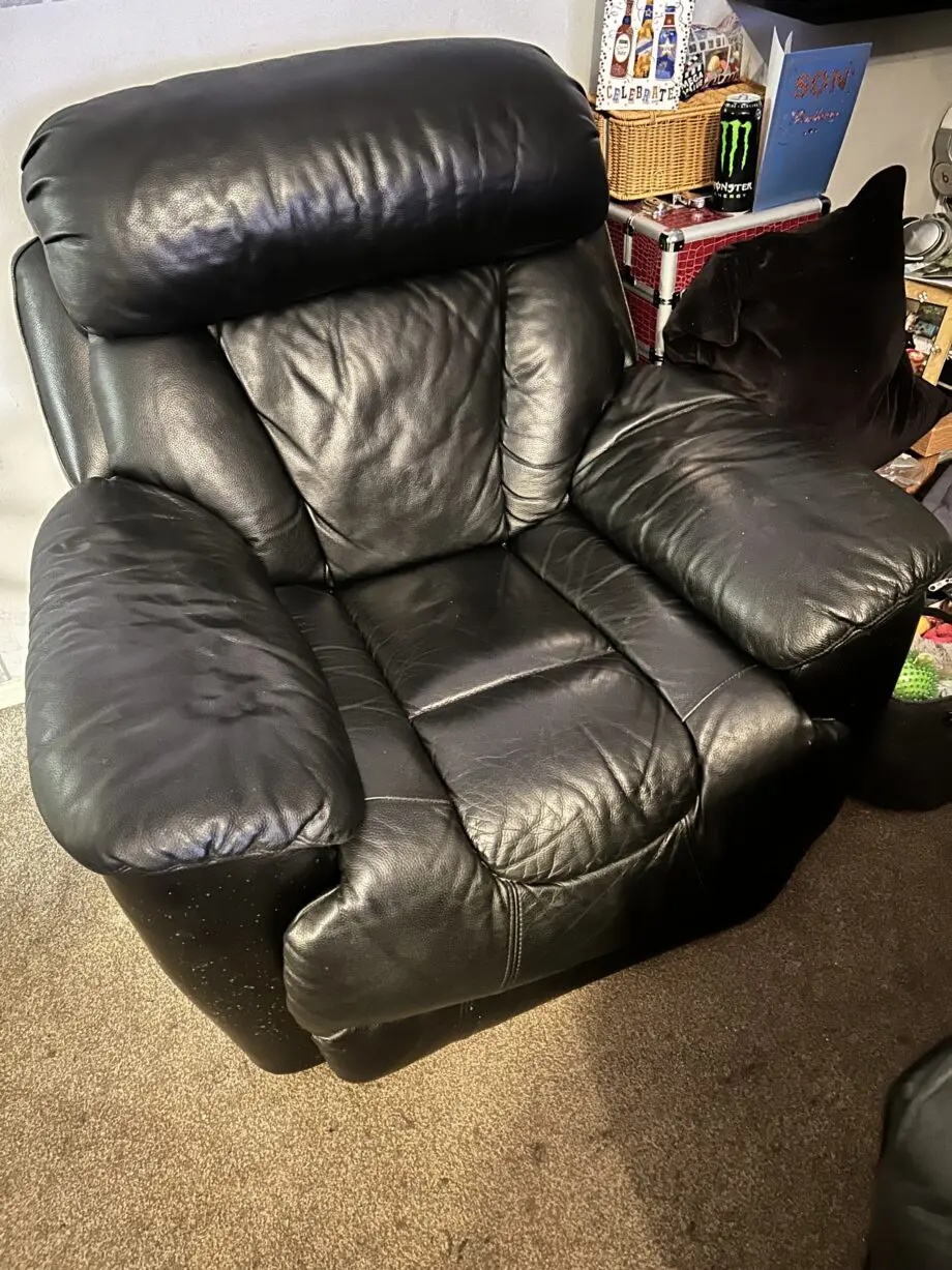 Leather power recliner