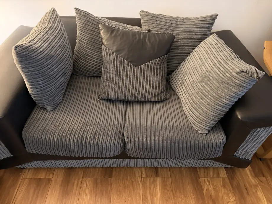 Sleepkings Dino 3 Seater 2 Seater Upholstered Combination Fabric Black Grey (Black & Grey, 3+2 Seater Set)