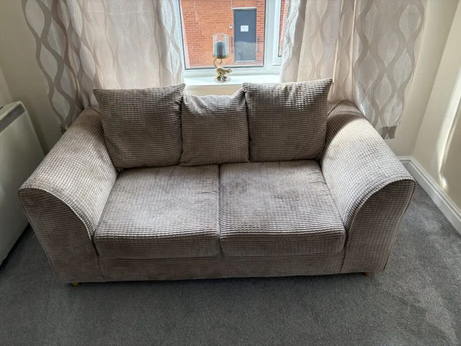 3pc Beige Cord Sofa Set