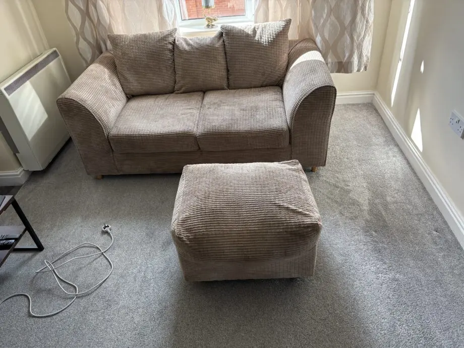 3pc Beige Cord Sofa Set