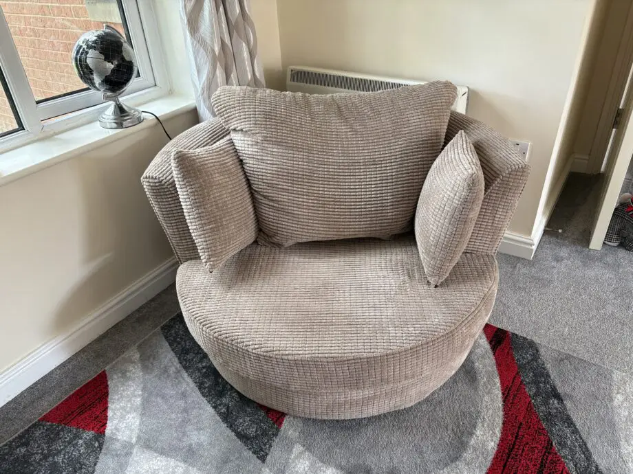 3pc Beige Cord Sofa Set
