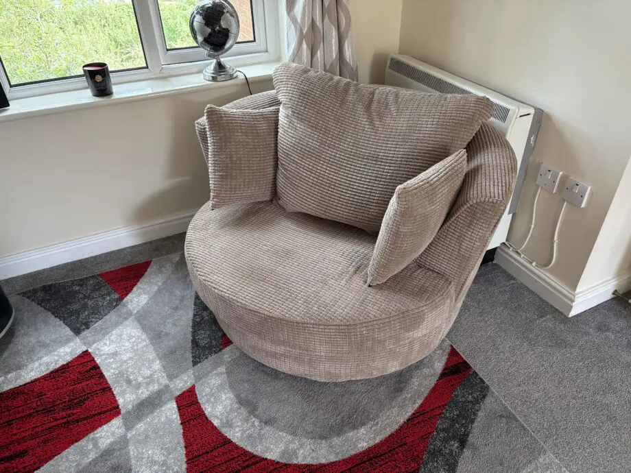 3pc Beige Cord Sofa Set