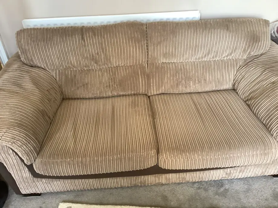 Brown/ tan, large cord sofa