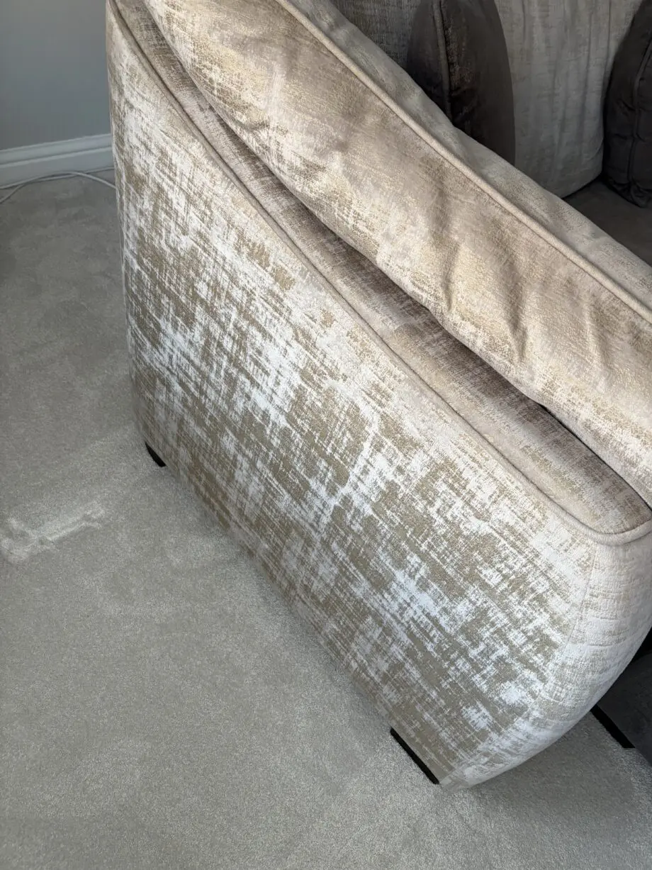Alpha Designs, Larsen silver and grey 4 seater and 3 seater sofas