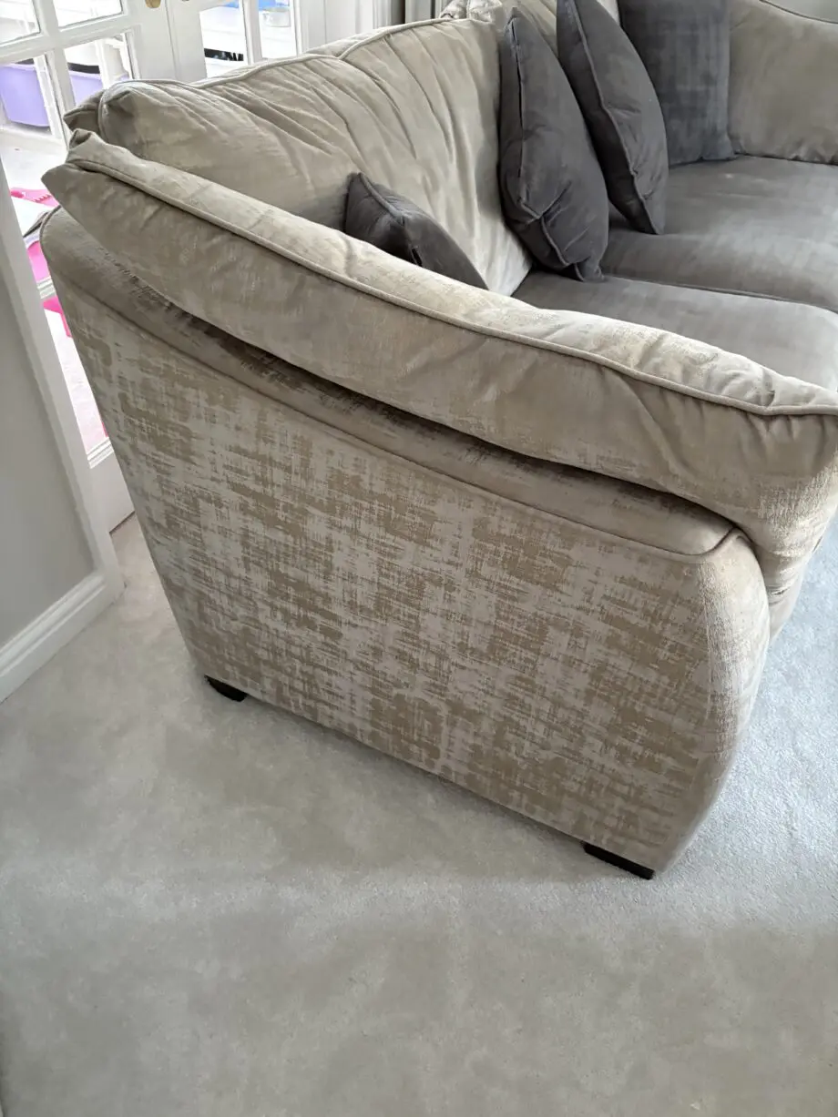 Alpha Designs, Larsen silver and grey 4 seater and 3 seater sofas