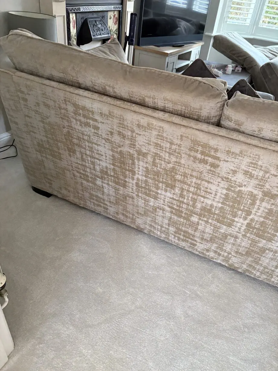 Alpha Designs, Larsen silver and grey 4 seater and 3 seater sofas
