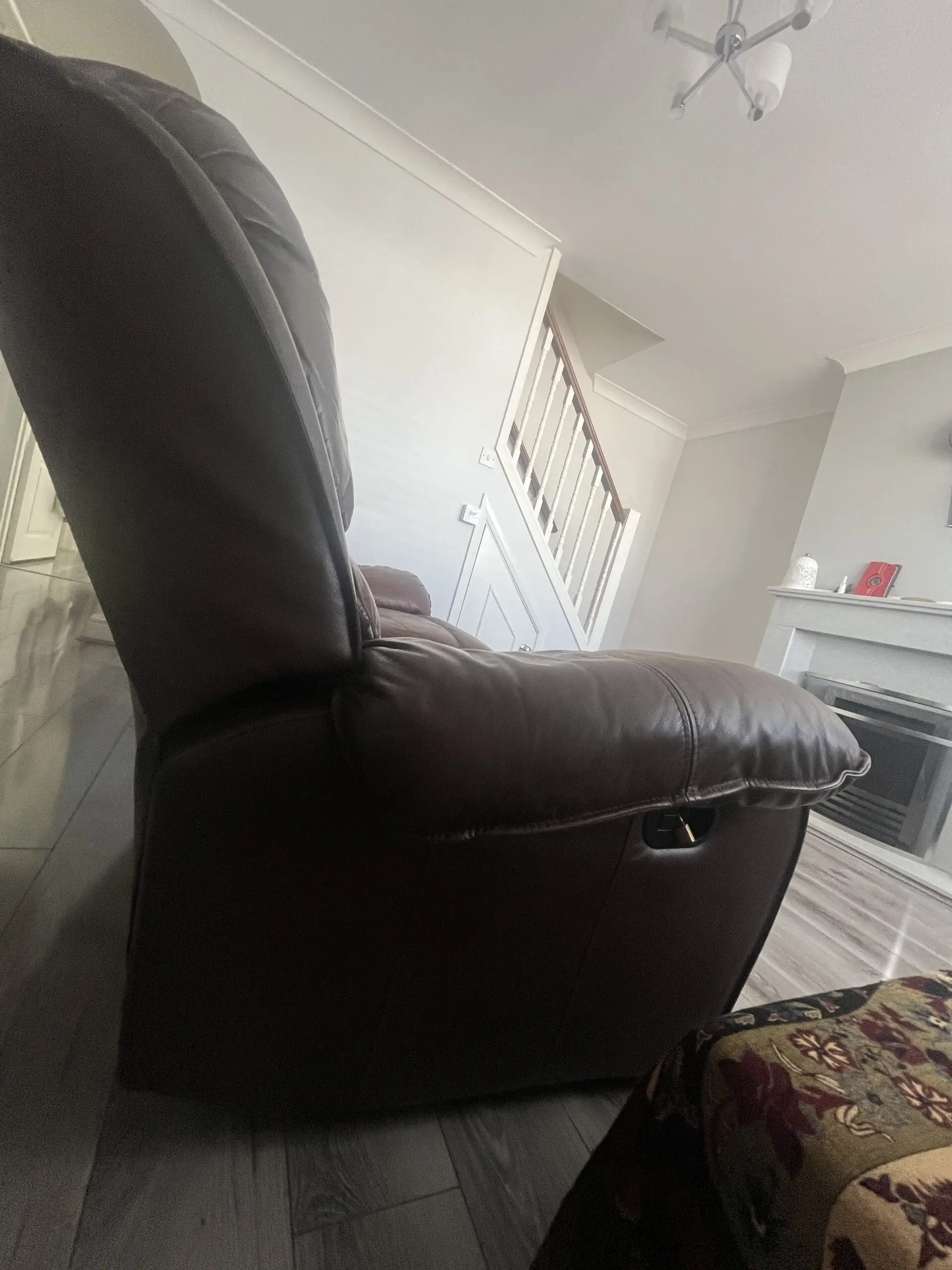 Two-Seater Manual leather recliners x 2