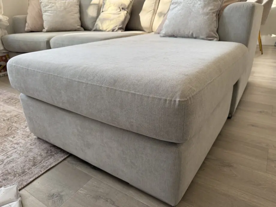 DFS Freya Silver 4-Seater Chaise Foam Sofa | Silver Feet