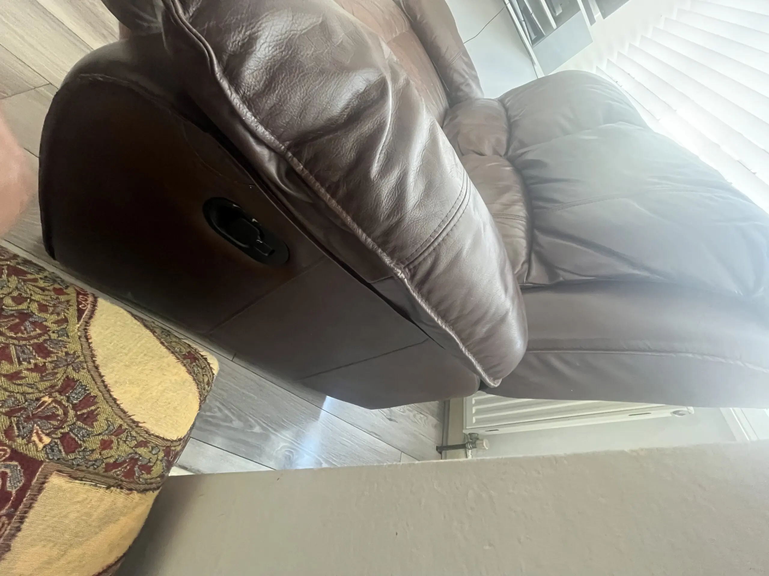 Two-Seater Manual leather recliners x 2