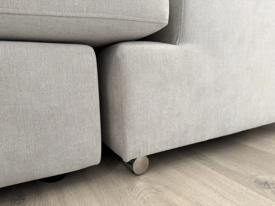 DFS Freya Silver 4-Seater Chaise Foam Sofa | Silver Feet