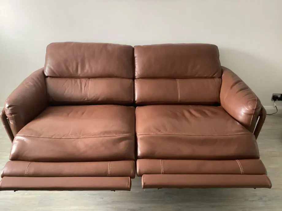 Brown furniture village leather power recliner